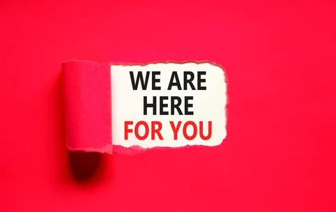 Support, help and we are here for you symbol. Concept words We are here for.. Stock Photos