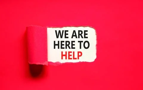 Support, help and we are here to help symbol. Concept words We are here to .. Stock Photos