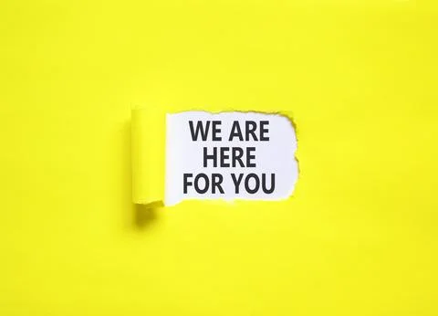 Support, help and we are here for you symbol. Concept words We are here for y Stock Photos