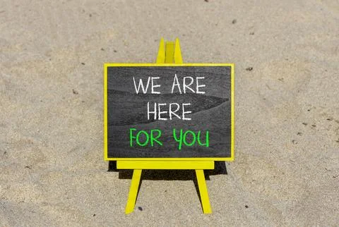 Support, help and we are here for you symbol. Concept words We are here for.. Stock Photos