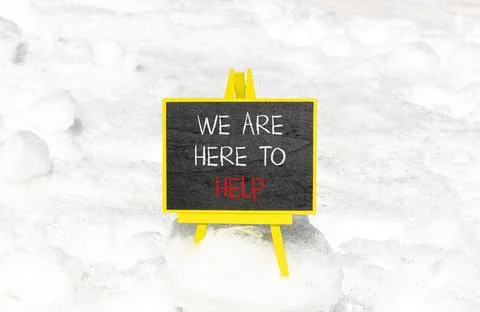 Support, help and we are here to help symbol. Concept words We are here to .. Stock Photos