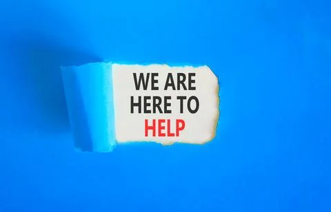 Support, help and we are here to help symbol. Concept words We are here to .. Stock Photos