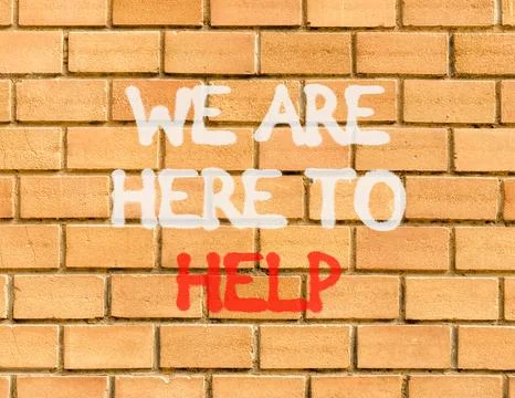 Support, help and we are here to help symbol. Concept words We are here to .. Stock Photos