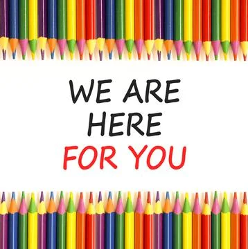 Support, help and we are here for you symbol. Concept words We are here for.. Stock Photos