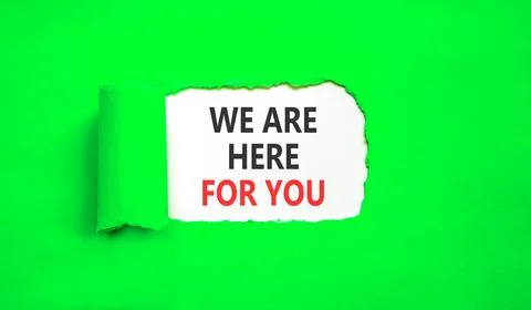 Support, help and we are here for you symbol. Concept words We are here for.. Stock Photos