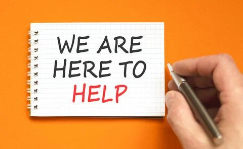 Support, help and we are here to help symbol. Concept words We are here to .. Stock Photos