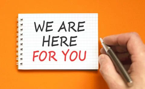 Support, help and we are here for you symbol. Concept words We are here for.. Stock Photos