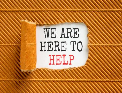 Support, help and we are here to help symbol. Concept words We are here to .. Stock Photos