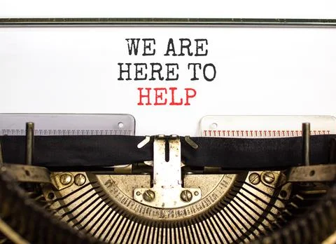 Support, help and we are here to help symbol. Concept words We are here to .. Stock Photos