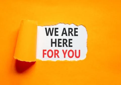 Support, help and we are here for you symbol. Concept words We are here for.. Stock Photos