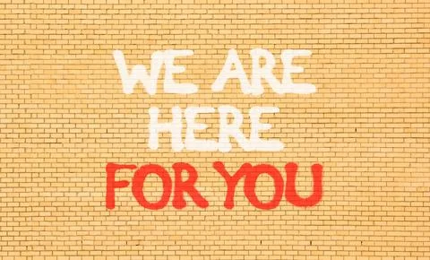 Support, help and we are here for you symbol. Concept words We are here for.. Stock Photos