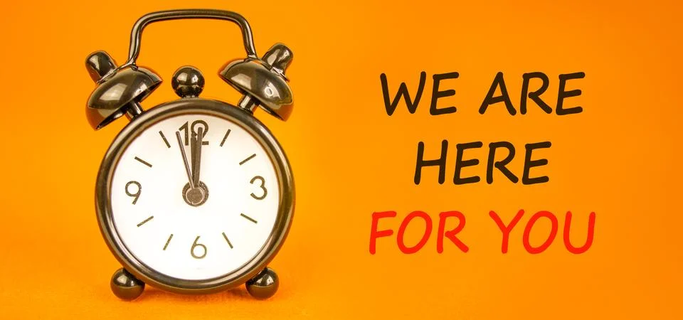 Support, help and we are here for you symbol. Concept words We are here for.. Stock Photos