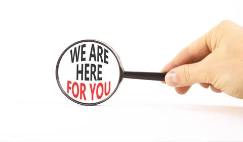Support, help and we are here for you symbol. Concept words We are here for.. Stock Photos