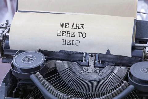 Support, help and we are here to help symbol. Concept words We are here to .. Stock Photos