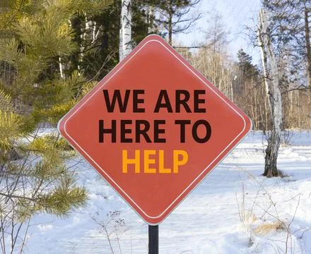 Support, help and we are here to help symbol. Concept words We are here to .. Stock Photos