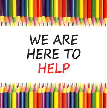 Support, help and we are here to help symbol. Concept words We are here to .. Stock Photos