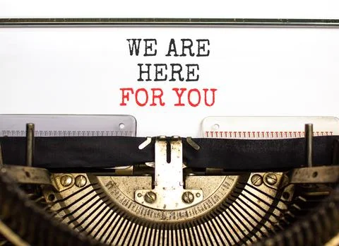 Support, help and we are here for you symbol. Concept words We are here for.. Stock Photos