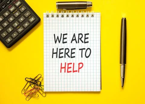 Support, help and we are here to help symbol. Concept words We are here to .. Stock Photos