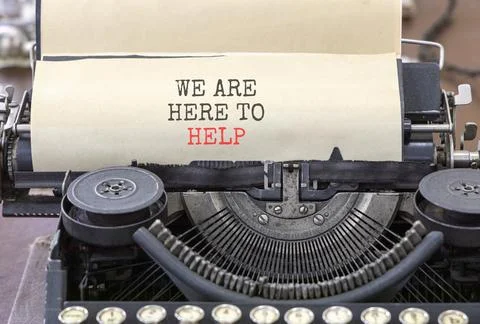 Support, help and we are here to help symbol. Concept words We are here to he Stock Photos