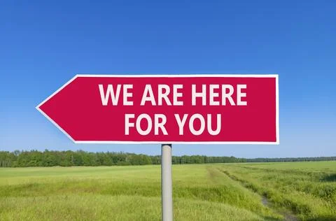Support, help and we are here for you symbol. Concept words We are here for.. Stock Photos