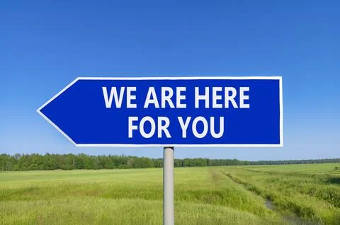 Support, help and we are here for you symbol. Concept words We are here for.. Stock Photos