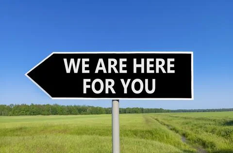 Support, help and we are here for you symbol. Concept words We are here for.. Stockfoto's