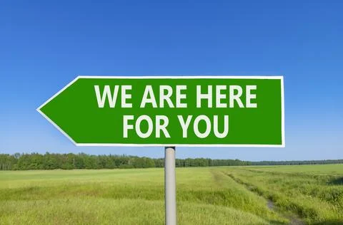 Support, help and we are here for you symbol. Concept words We are here for.. Stockfoto's