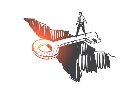 Support, help, anti crisis concept sketch. Hand drawn isolated vector Stock Illustration