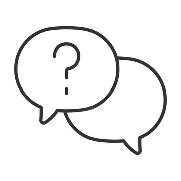 Support help question speech bubble icon in line design. support help question Illustrazione stock