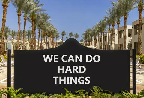 Support, help we can do hard things symbol. Concept words We can do hard th.. Photos