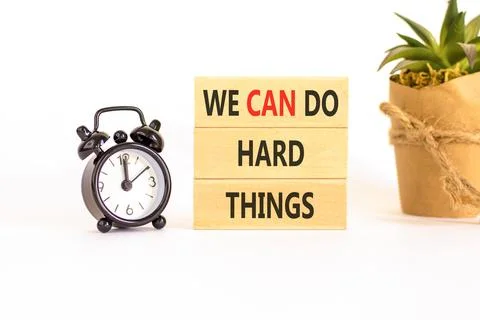 Support, help we can do hard things symbol. Concept words We can do hard th.. Stock Photos