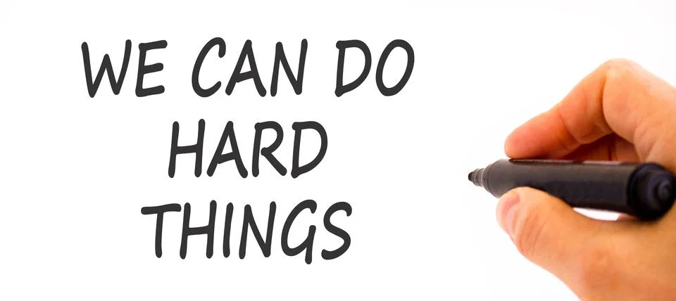 Support, help we can do hard things symbol. Concept words We can do hard th.. Stock Photos