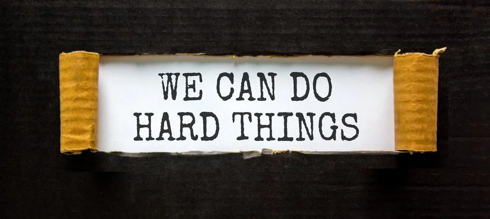 Support, help we can do hard things symbol. Concept words We can do hard th.. Stock Photos