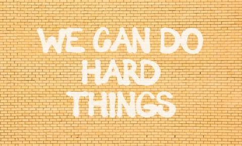 Support, help we can do hard things symbol. Concept words We can do hard th.. Stock Photos