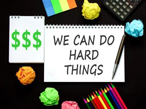 Support, help we can do hard things symbol. Concept words We can do hard th.. Stock Photos
