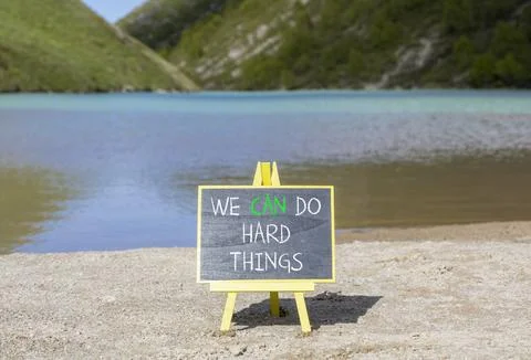 Support, help we can do hard things symbol. Concept words We can do hard th.. Stock Photos