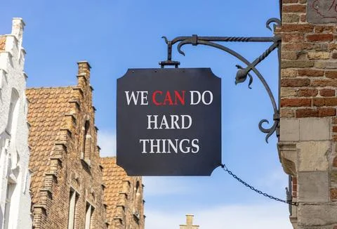 Support, help we can do hard things symbol. Concept words We can do hard th.. Stock Photos