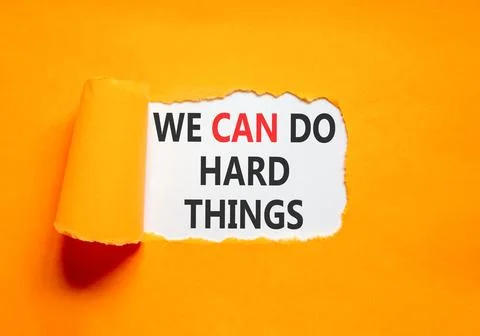 Support, help we can do hard things symbol. Concept words We can do hard th.. Stock Photos