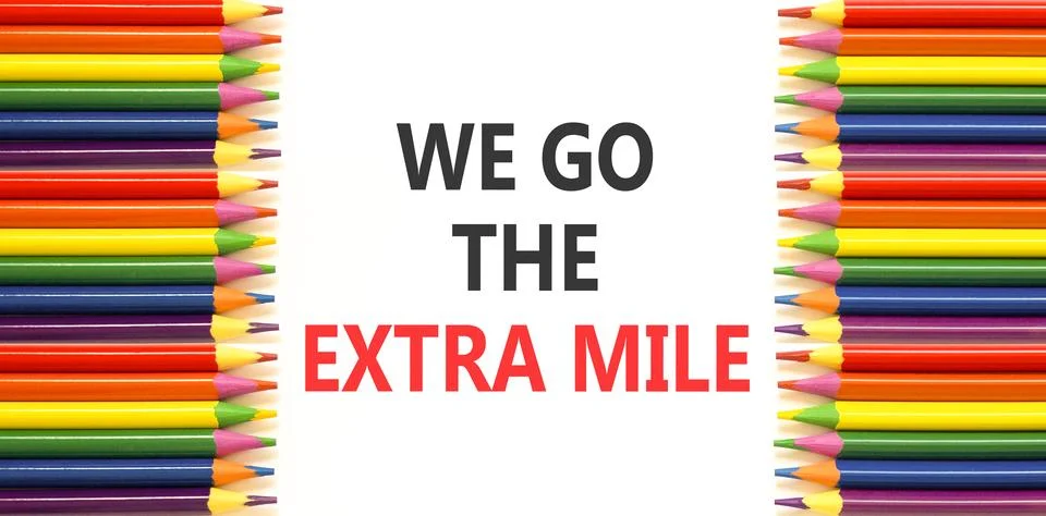 Support, help we go the extra mile symbol. Concept words We go the extra mi.. Stock Photos