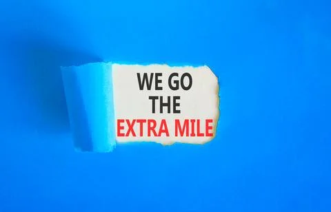 Support, help we go the extra mile symbol. Concept words We go the extra mi.. Stock Photos