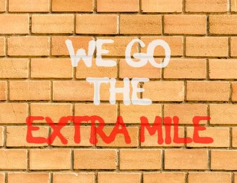 Support, help we go the extra mile symbol. Concept words We go the extra mi.. Stock Photos