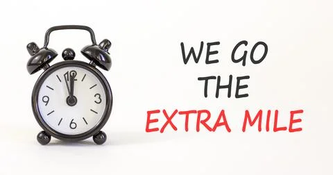 Support, help we go the extra mile symbol. Concept words We go the extra mile Stock Photos