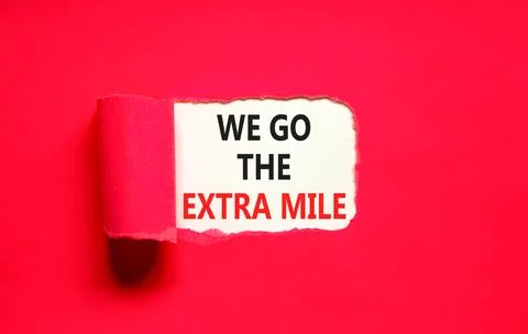 Support, help we go the extra mile symbol. Concept words We go the extra mi.. Stock Photos
