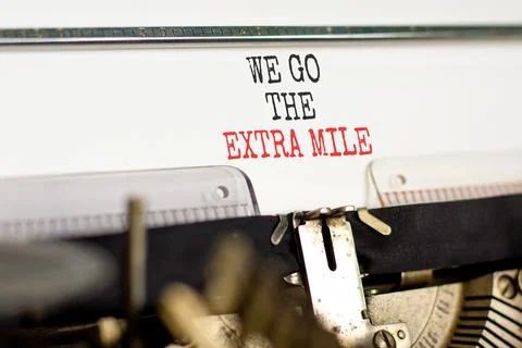 Support, help we go the extra mile symbol. Concept words We go the extra mi.. Stock Photos