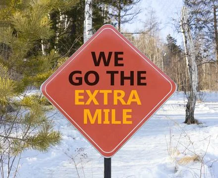 Support, help we go the extra mile symbol. Concept words We go the extra mi.. Stock Photos