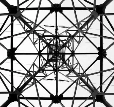 Support high-voltage line Stock Photos