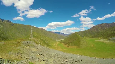 Support for a high-voltage power line Stock Footage 83280773