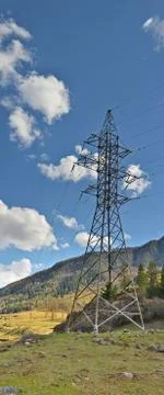 Support high-voltage power line Stock Photos