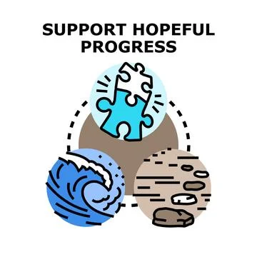 Support hopeful progress concept vector illustration 스톡 일러스트