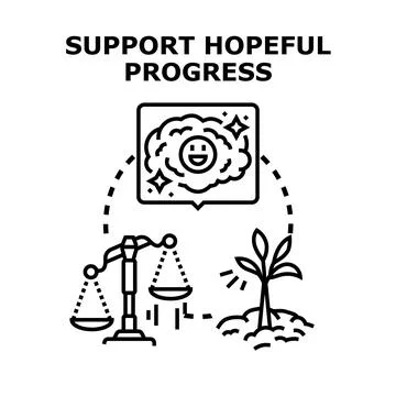 Support hopeful progress vector concept illustration Illustrazione stock